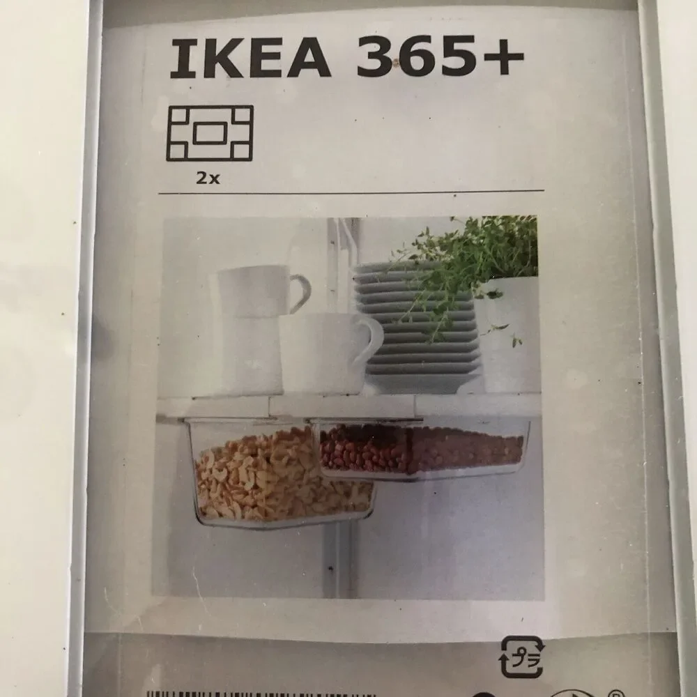 Ikea 365+ Container Holder Pack of 2 White Under Shelf Storage 103.783.46 NEW